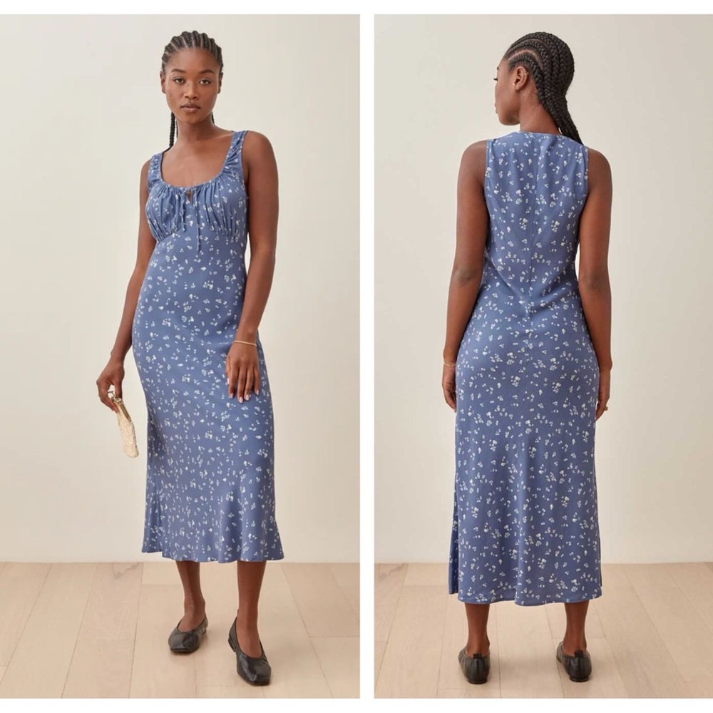 Reformation laurel dress size 6 in blue print